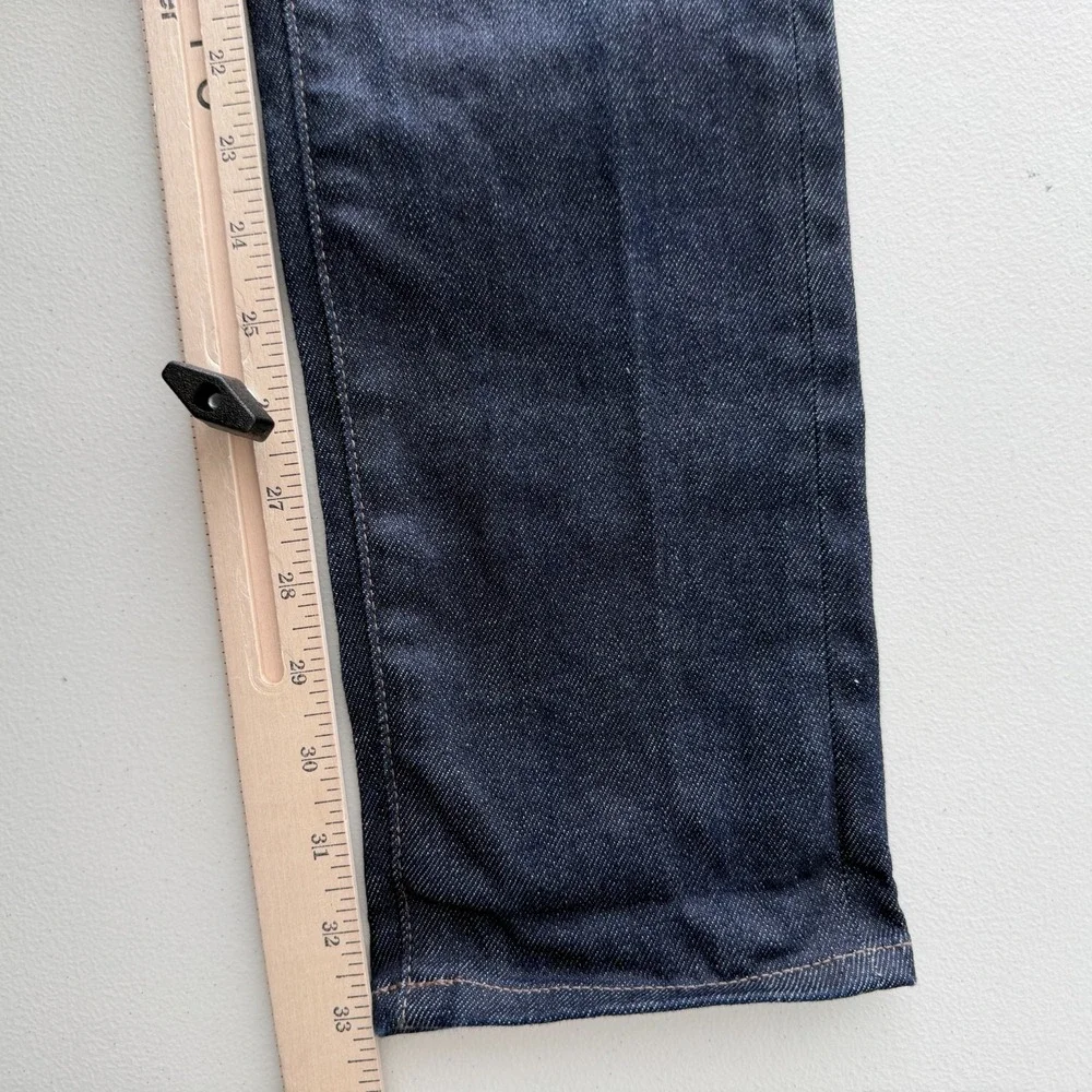Uniqlo Jeans Mens 30x34 Selvedge Denim Slim Straight Stretch Dark Wash Kaihara